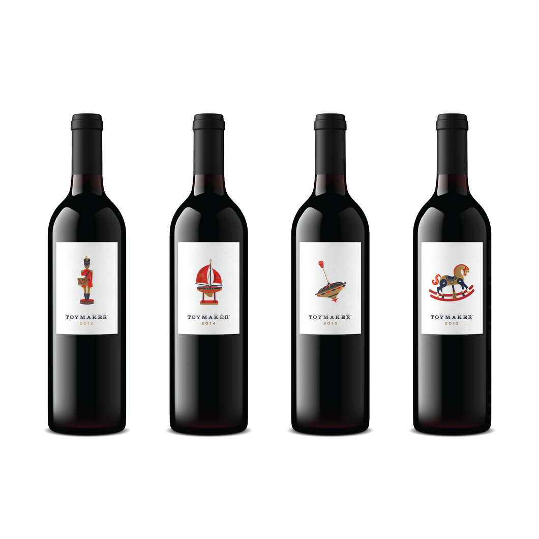 2012, 2013, 2014, 2015 ToyMaker Cabernet Sauvignon, Red Wine, Library Collection, Napa Valley, California, made by winemaker Martha McClellan of Sloan Estate, Checkerboard Vineyards, Levy & McClellan, and formerly of Harlan Estate. Best Napa Valley Grand Cru red wines.